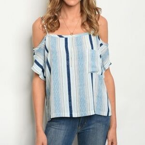 Blue Striped Top